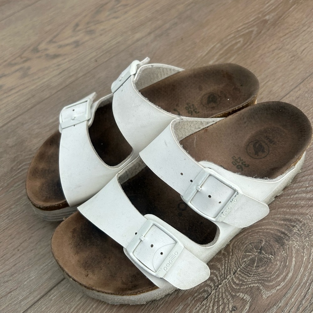 Papillio by Birkenstock white platform Double Strap Sandals size 36 or 5 - Picture 4 of 8